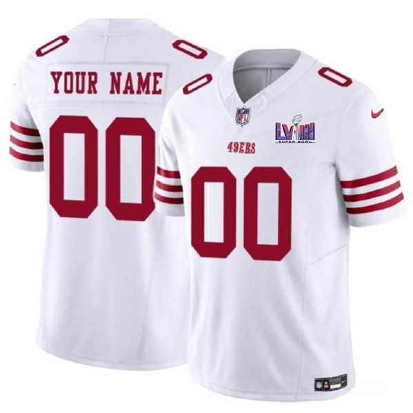 Men & Women & Youth San Francisco 49ers Active Player Custom White 2024 F.U.S.E. Super Bowl LVIII Patch Vapor Untouchable Limited Jersey